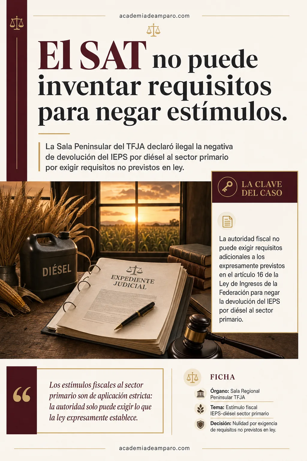 Devolución IEPS diésel sector primario: TFJA anula SAT
