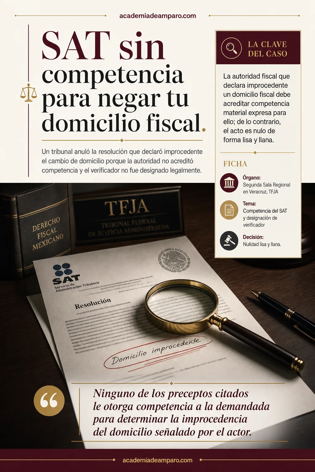 SAT sin competencia para negar domicilio fiscal: TFJA