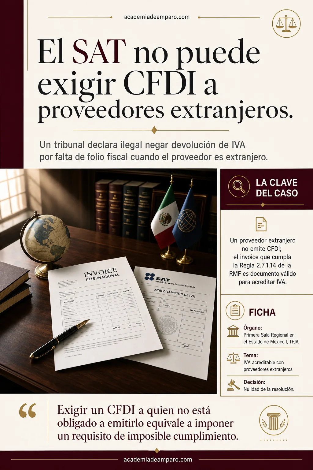 SAT no puede exigir CFDI a proveedores extranjeros: TFJA