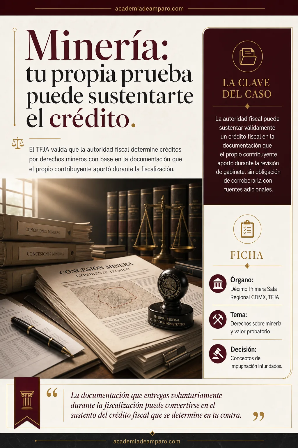Derechos mineros: TFJA valida crédito con pruebas del contribuyen