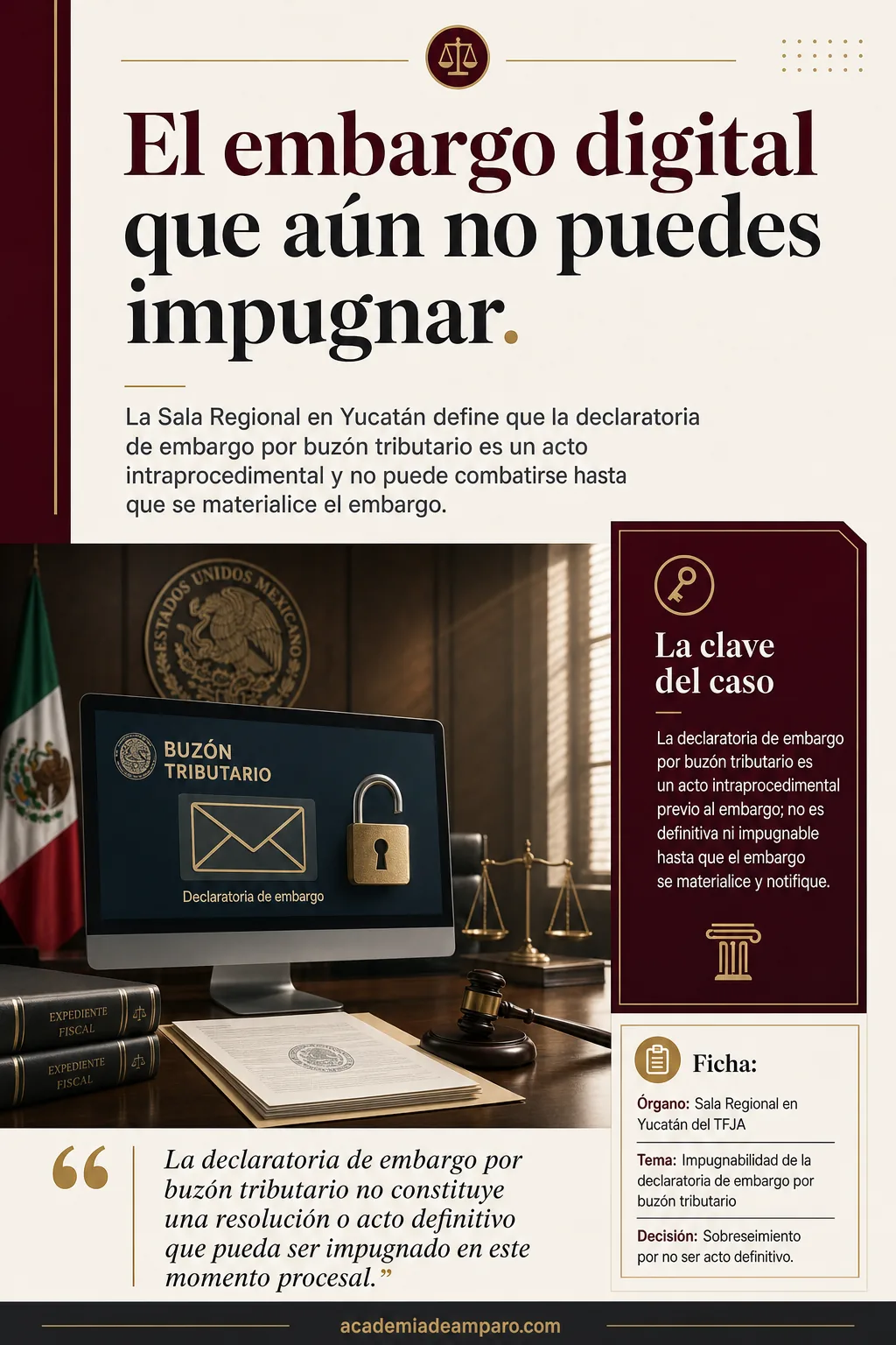 Embargo por buzón tributario no es impugnable: TFJA 2024