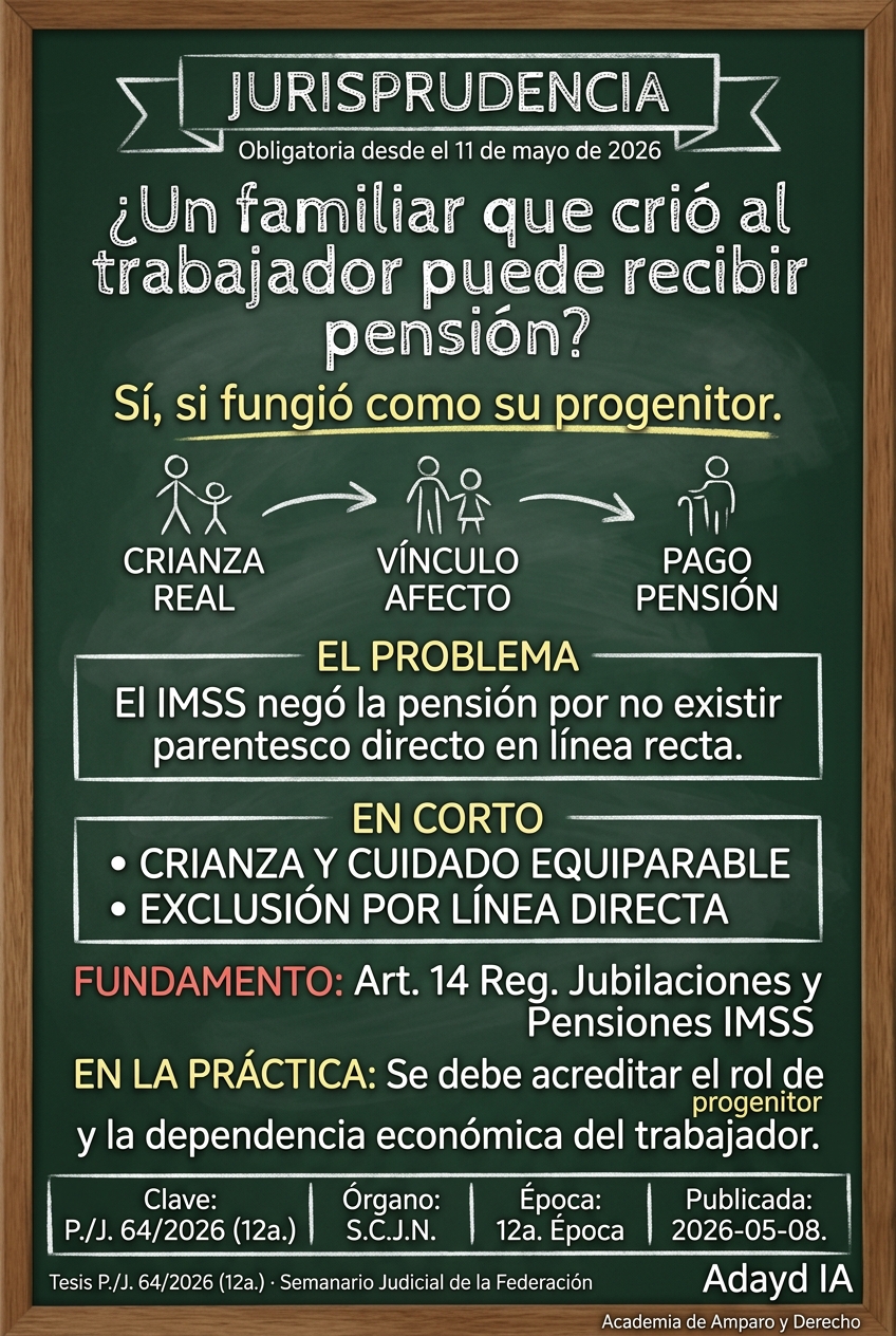 Pensión por ascendencia a quien fungió como progenitor