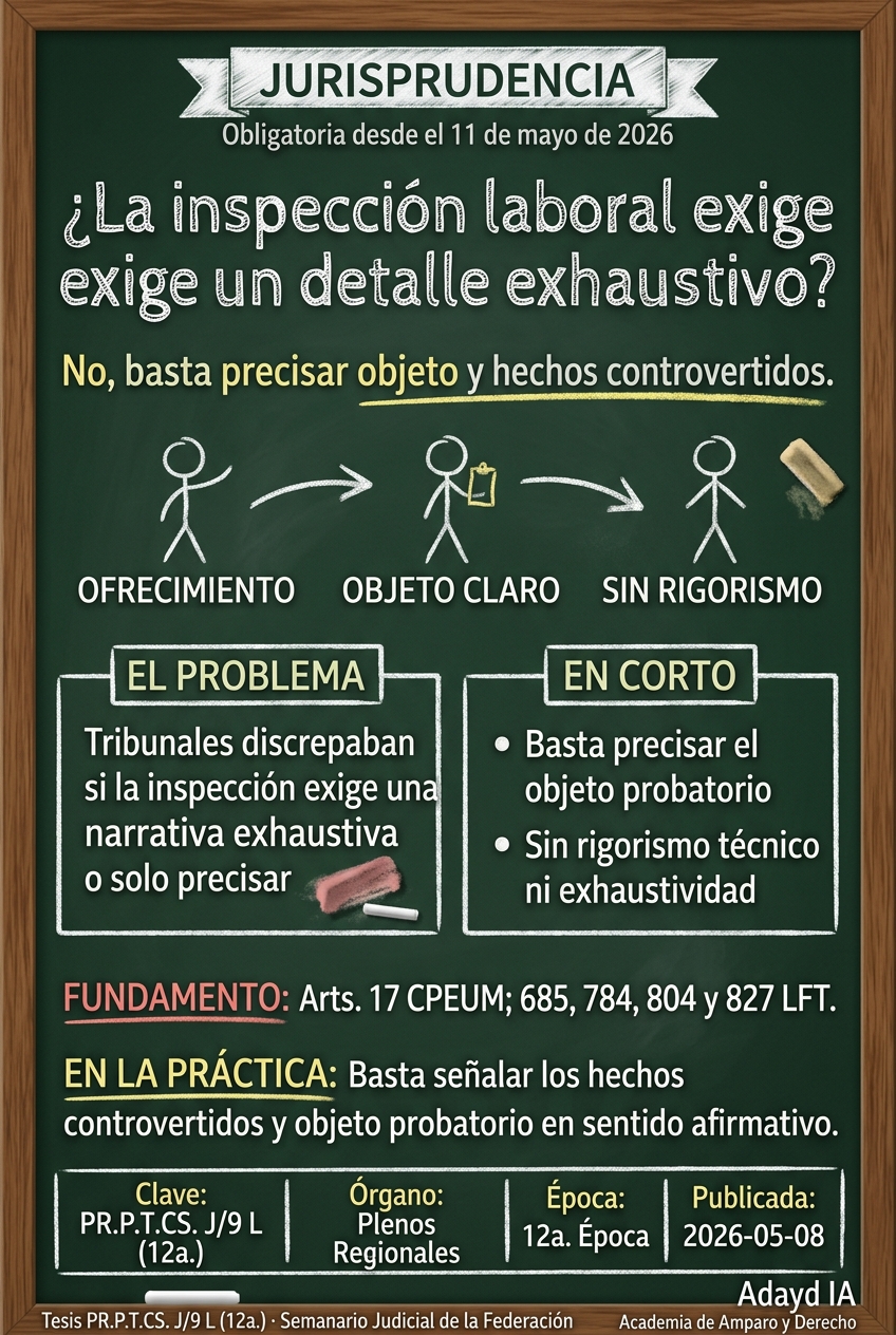 Prueba de inspección laboral sin formalismos