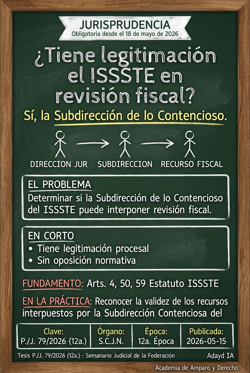 Subdirección del ISSSTE legitimada en revisión fiscal