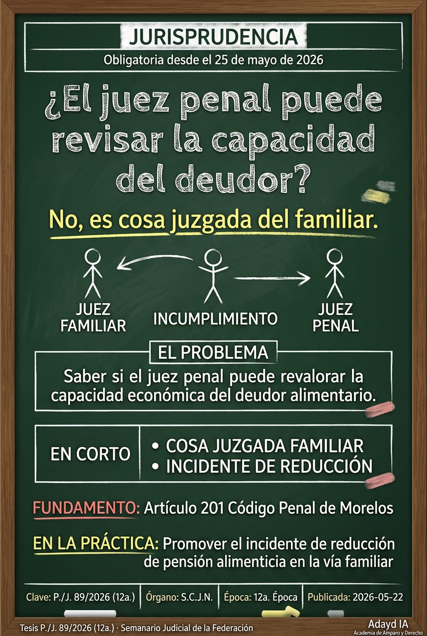 Pensión alimenticia y delito: el juez penal no revalora