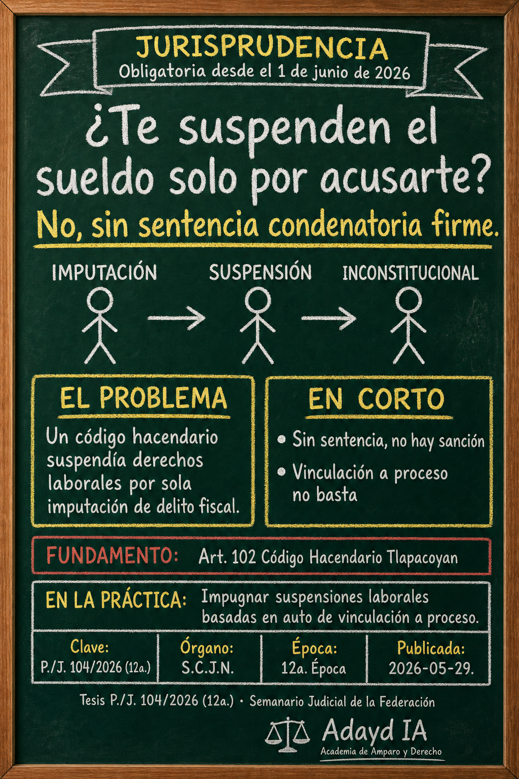Suspensión laboral por delito fiscal es inconstitucional