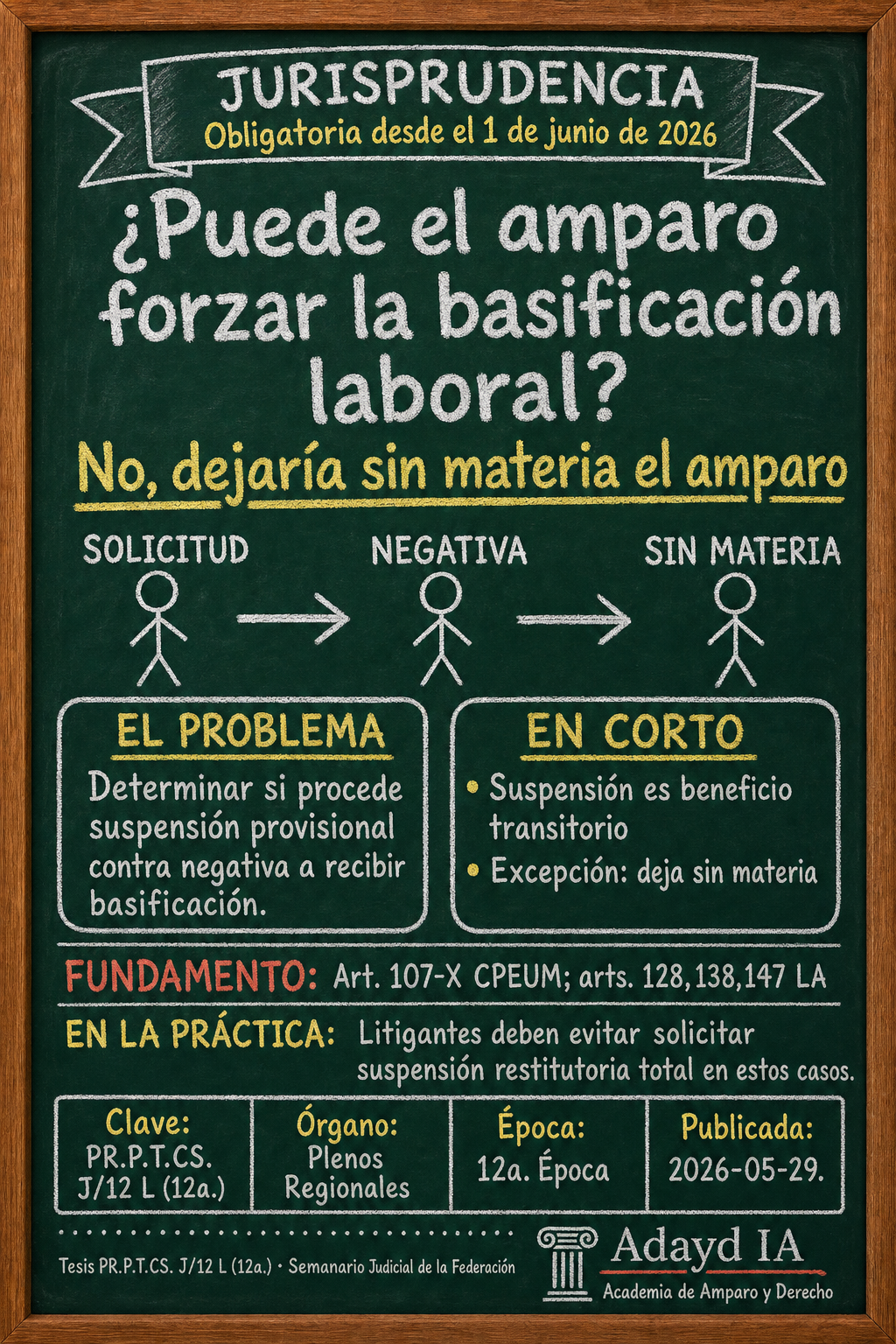 Suspensión improcedente en basificación laboral