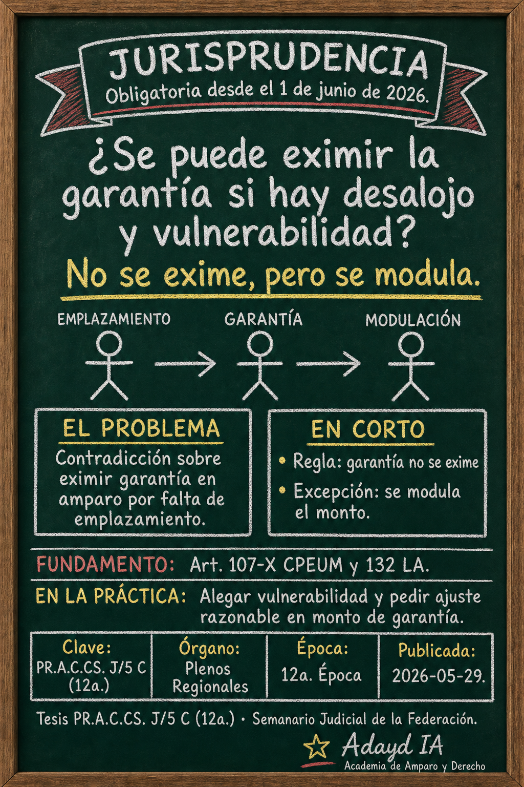 Suspensión en amparo: garantía no se exime, se modula