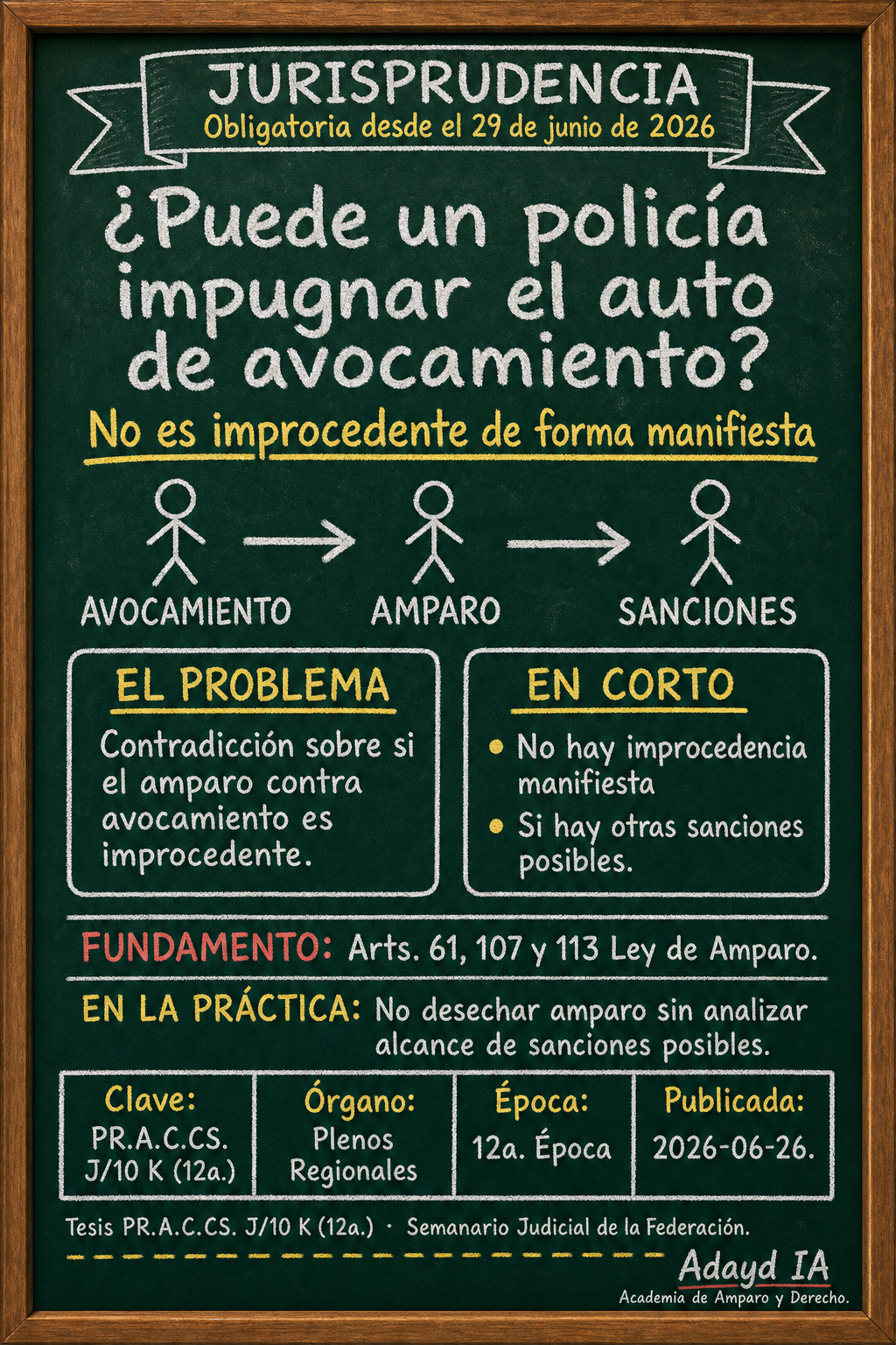 Avocamiento contra policía: amparo no improcede
