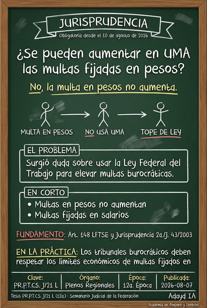 Multa burocrática en pesos no se aumenta con UMA
