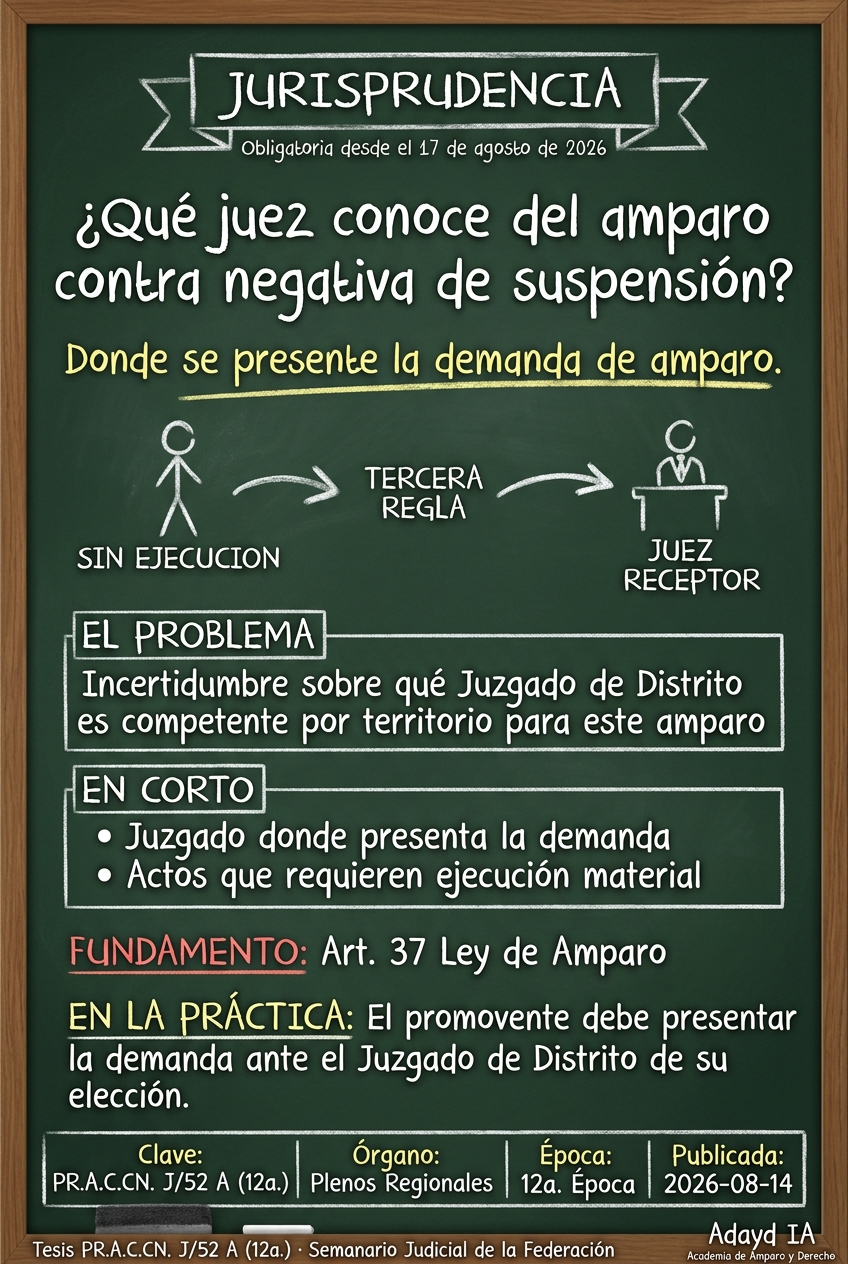 Competencia en Amparo por Negativa de Suspensión