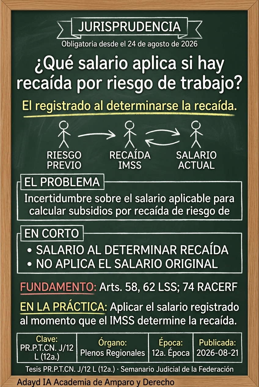 Salario Base en Recaída por Riesgo de Trabajo