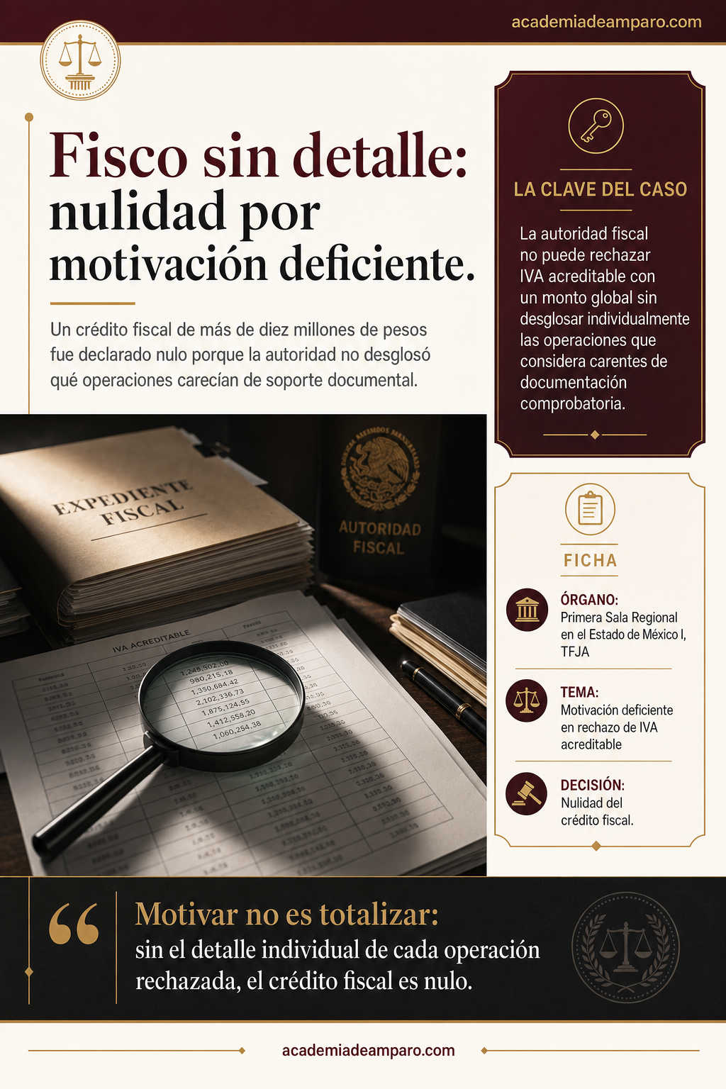 Nulidad crédito fiscal por motivación deficiente TFJA 2025