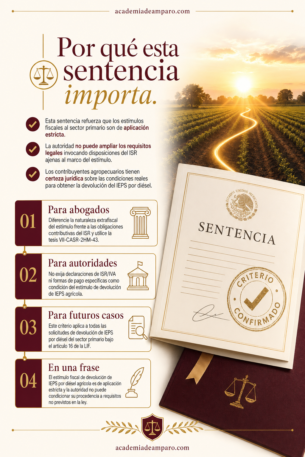 La razón de la decisión - El SAT no puede inventar requisitos para negar estímulos al campo