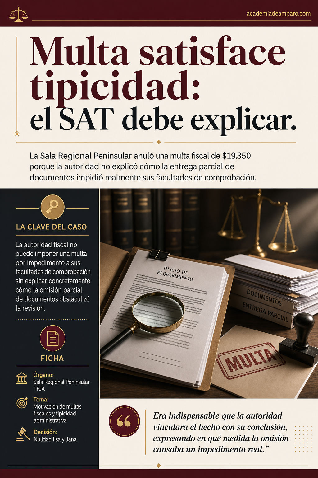 Multa satisfsatisface tipicidad: TFJA anula sanción del SAT