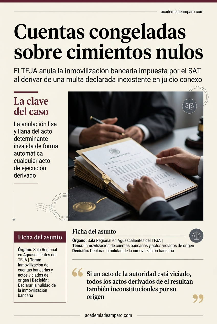 TFJA anula inmovilización de cuentas bancarias por multa ilegal