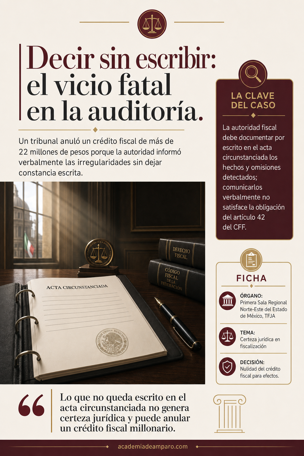 Nulidad crédito fiscal por fiscalización verbal del SAT