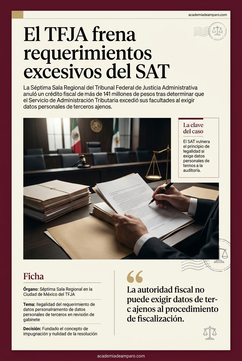 TFJA anula crédito fiscal del SAT por exigir datos de terceros