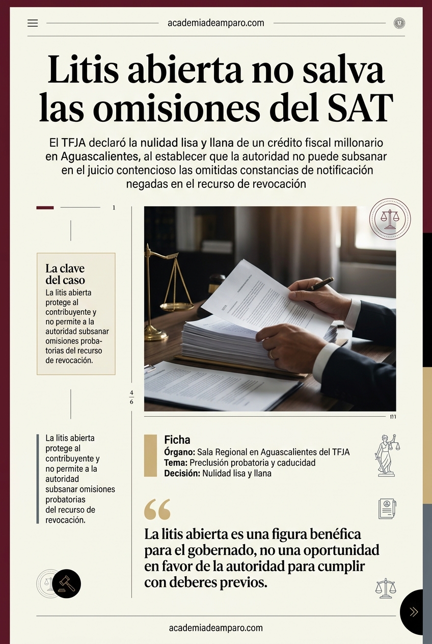 Litis abierta no salva al SAT: TFJA anula crédito fiscal millonario