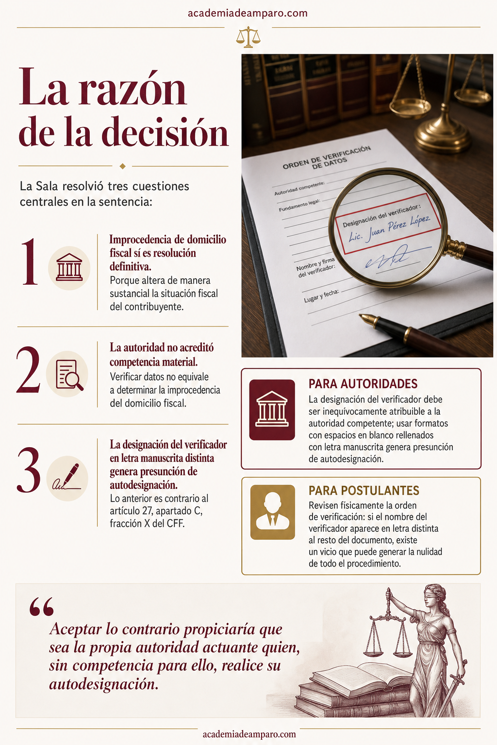 El problema jurídico - El verificador que nadie designó: domicilio fiscal