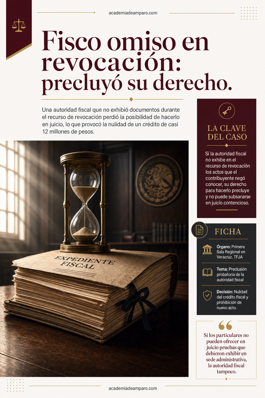 Preclusión fiscal: autoridad omisa en revocación pierde