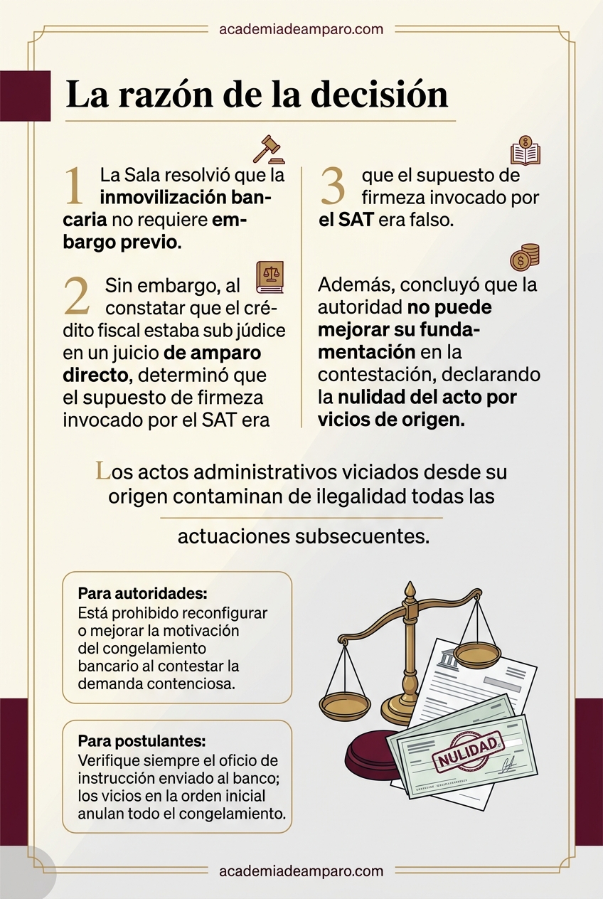 El problema jurídico - Inmovilización de cuentas: límites a la firmeza del SAT