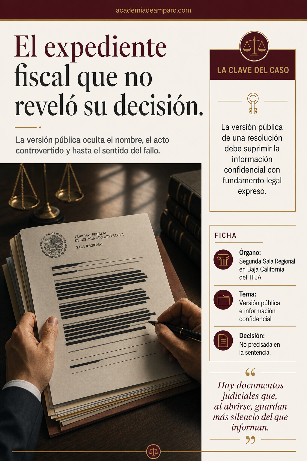 Version publica TFJA: que oculta una sentencia fiscal