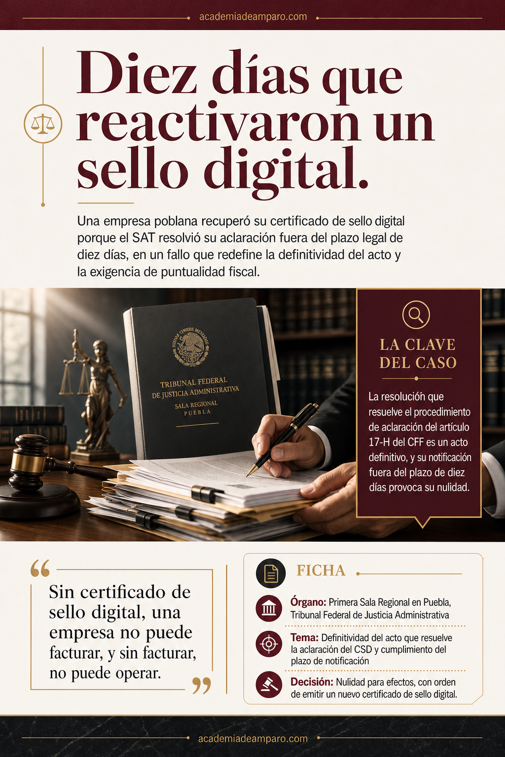 TFJA anula cancelación de sello digital por retraso del SAT