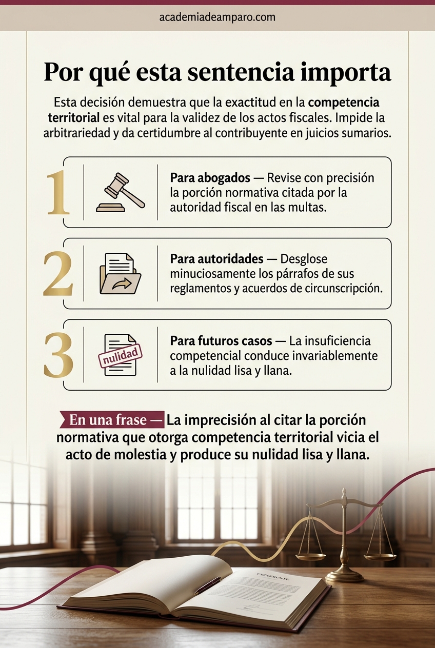 La razón de la decisión - Error en competencia territorial anula multas del SATES