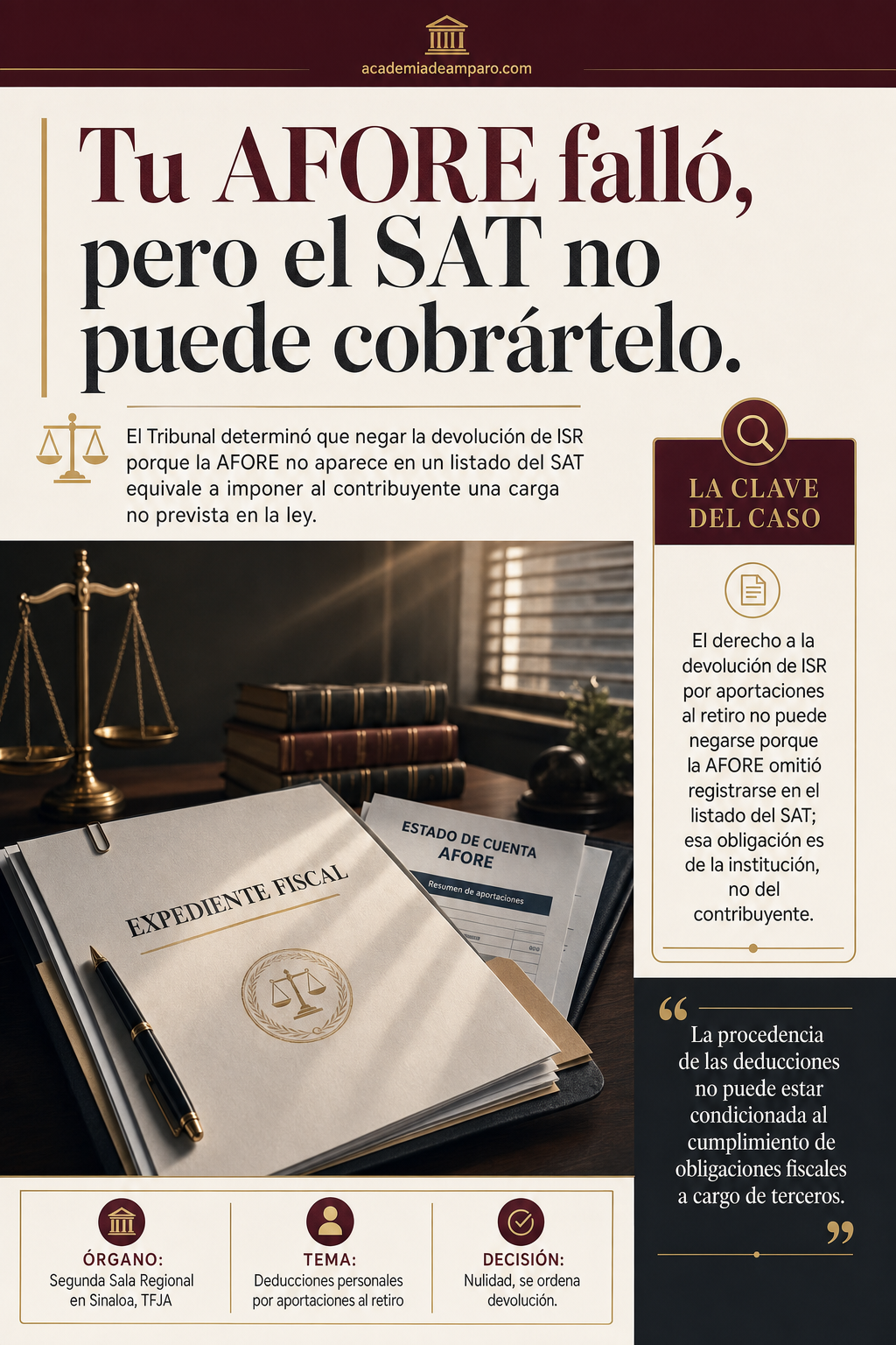 Devolución ISR AFORE: SAT no puede negar por fallas de terceros