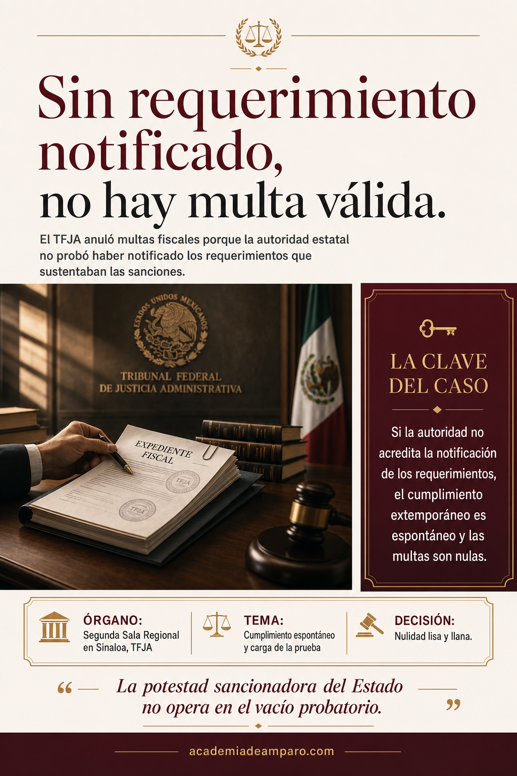 Multas sin requerimiento notificado son nulas: TFJA 2025