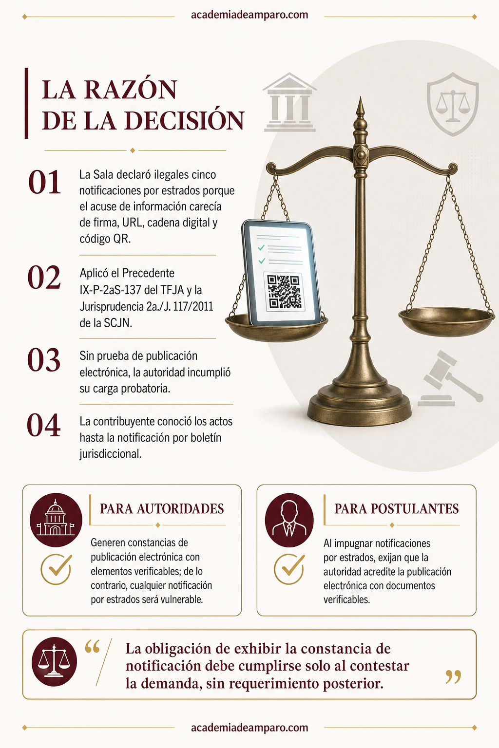 El problema jurídico - El acuse de información no prueba la notificación