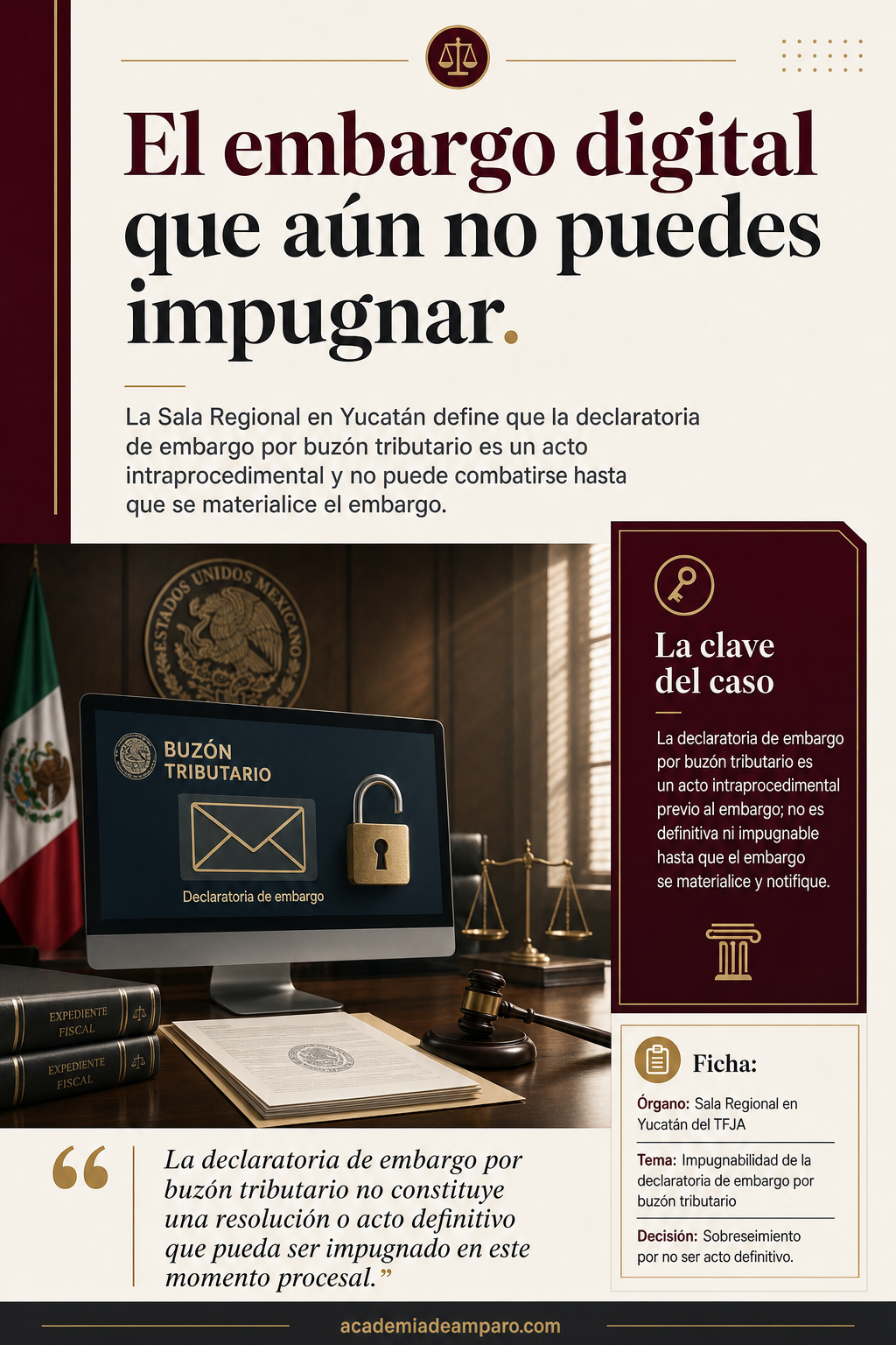 Embargo por buzón tributario no es impugnable: TFJA 2024