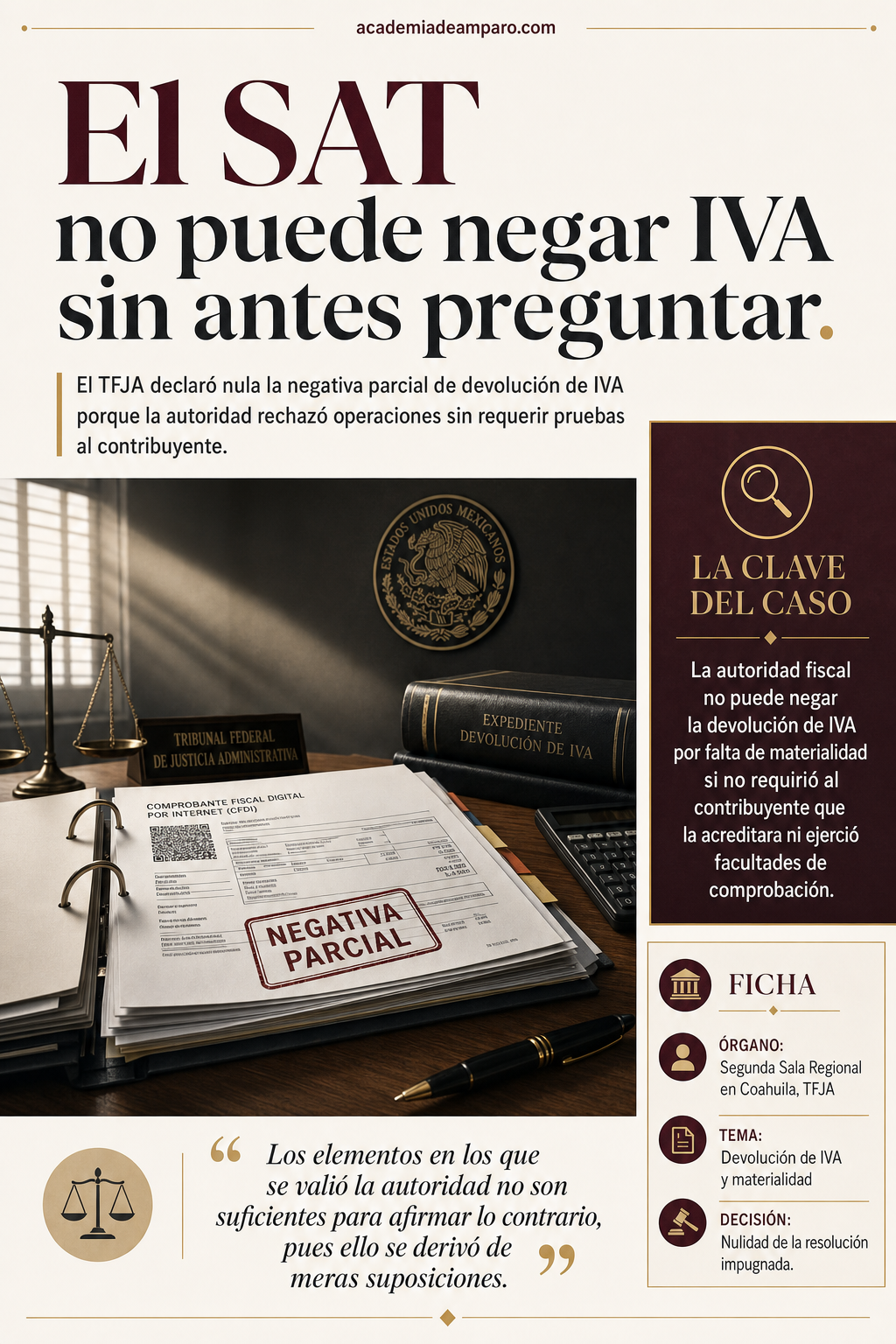 Devolución de IVA: SAT no puede negar sin requerir pruebas