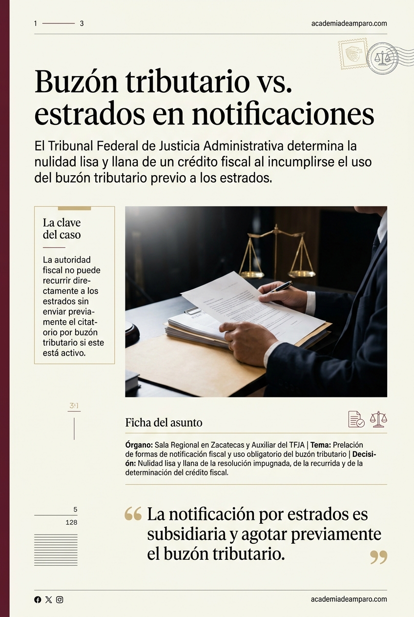 Anulan crédito fiscal si no usaron buzón tributario antes de estrados