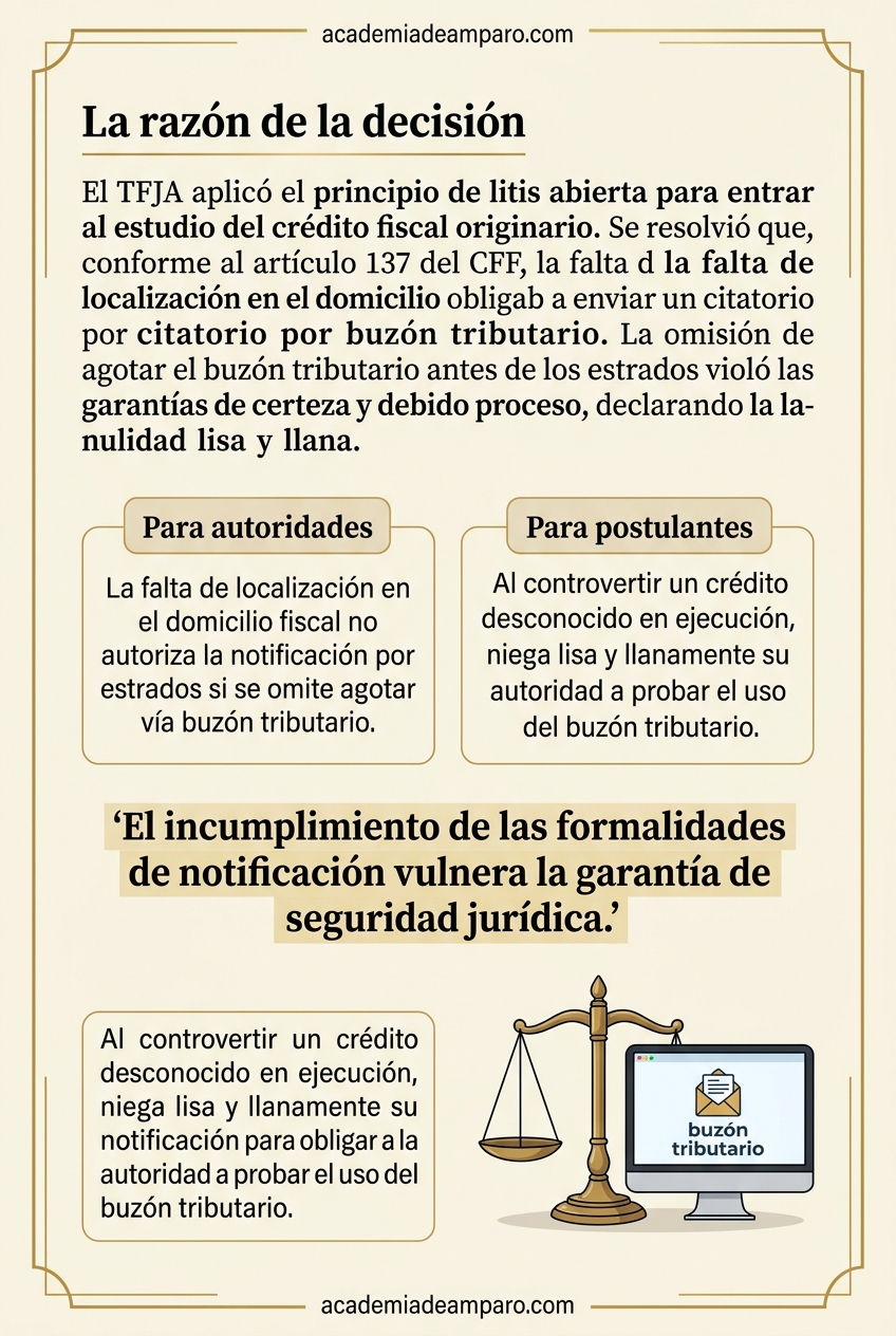 El problema jurídico - Buzón tributario vs. estrados en notificaciones