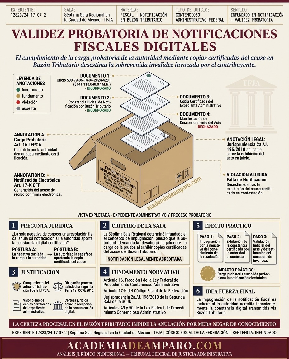 Infografía: Buzón tributario: el TFJA valida aviso y notificación (2026)